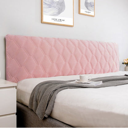 Anyhouz Headboard Cover Pink Zigzag Pattern Super Soft Smooth Quilted Velvet Bed Back Dust Protector Cover 150x70cm-Bed Headboard-PEROZ Accessories