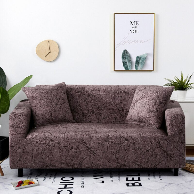 Anyhouz 4 Seater Sofa Cover Chocolate Brown Style and Protection For Living Room Sofa Chair Elastic Stretchable Slipcover-Slipcovers-PEROZ Accessories