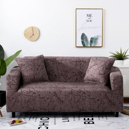 Anyhouz 4 Seater Sofa Cover Chocolate Brown Style and Protection For Living Room Sofa Chair Elastic Stretchable Slipcover-Slipcovers-PEROZ Accessories