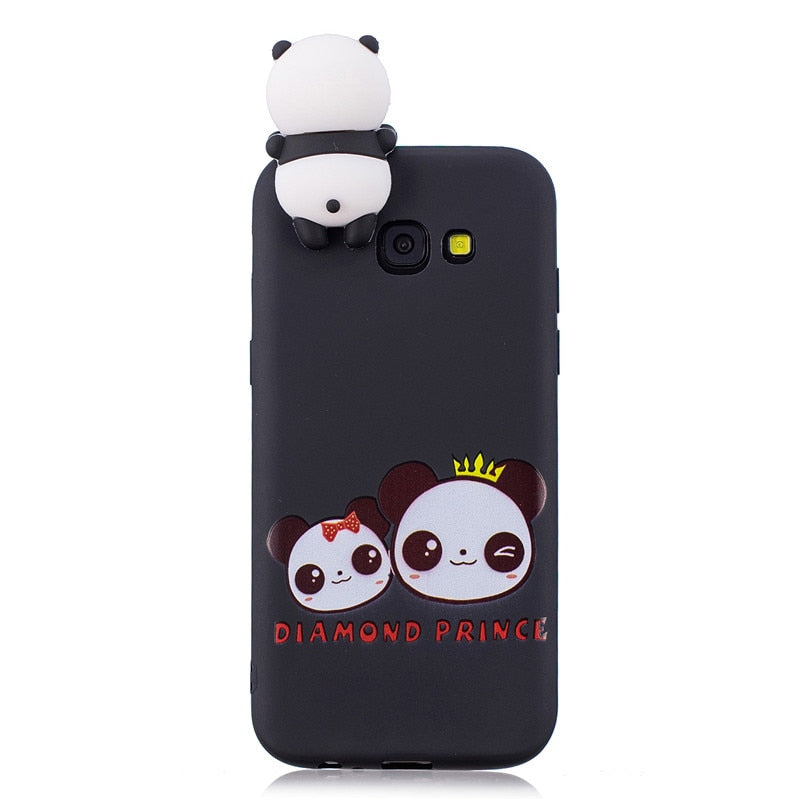 Anymob Samsung Case Blue Panda Soft Silicone 3D Unicorn Panda Phone Cover Protection-Mobile Phone Cases-PEROZ Accessories