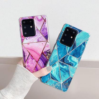 Anymob Samsung Pink Geometric Marble Phone Case Silicone Cover-Mobile Phone Cases-PEROZ Accessories