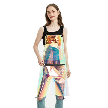 Anyhouz Salon Barber Apron Rainbow 3 Pockets Fashion Cross-back Adjustable Waterproof Ideal for Hair Stylist-Aprons-PEROZ Accessories