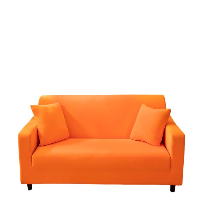 Anyhouz 3 Seater Sofa Cover Plain Orange Style and Protection For Living Room Sofa Chair Elastic Stretchable Slipcover-Slipcovers-PEROZ Accessories