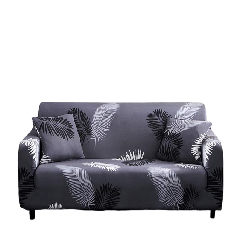 Anyhouz 3 Seater Sofa Cover Gray Feather Style and Protection For Living Room Sofa Chair Elastic Stretchable Slipcover-Slipcovers-PEROZ Accessories