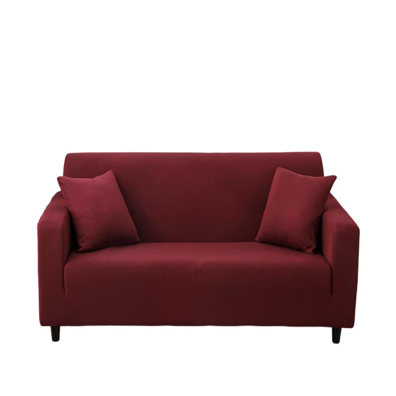 Anyhouz 3 Seater Sofa Cover Plain Wine Red Style and Protection For Living Room Sofa Chair Elastic Stretchable Slipcover-Slipcovers-PEROZ Accessories