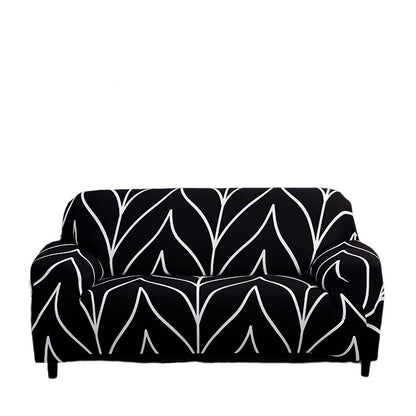 Anyhouz 3 Seater Sofa Cover Black Style and Protection For Living Room Sofa Chair Elastic Stretchable Slipcover-Slipcovers-PEROZ Accessories
