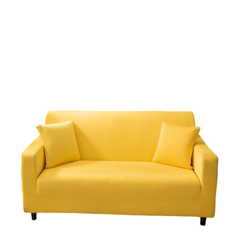 Anyhouz 3 Seater Sofa Cover Plain Yellow Style and Protection For Living Room Sofa Chair Elastic Stretchable Slipcover-Slipcovers-PEROZ Accessories