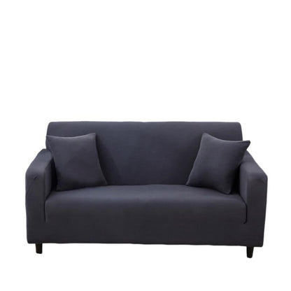 Anyhouz 3 Seater Sofa Cover Plain Dark Grey Style and Protection For Living Room Sofa Chair Elastic Stretchable Slipcover-Slipcovers-PEROZ Accessories