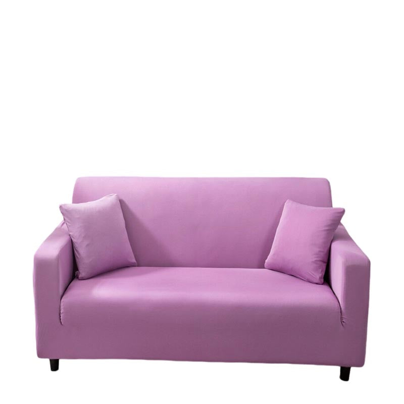 Anyhouz 3 Seater Sofa Cover Plain Light Purple Style and Protection For Living Room Sofa Chair Elastic Stretchable Slipcover-Slipcovers-PEROZ Accessories
