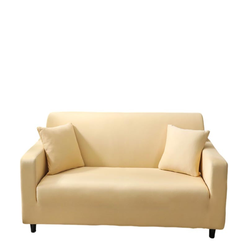Anyhouz 3 Seater Sofa Cover Plain Beige Style and Protection For Living Room Sofa Chair Elastic Stretchable Slipcover-Slipcovers-PEROZ Accessories