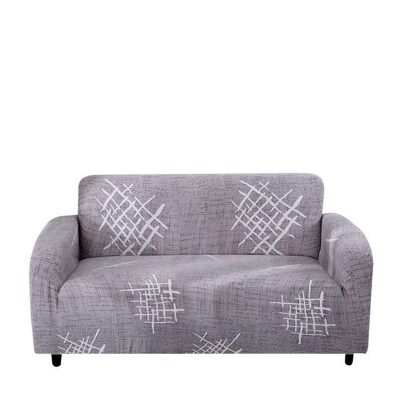 Anyhouz 3 Seater Sofa Cover Solid Light Gray Style and Protection For Living Room Sofa Chair Elastic Stretchable Slipcover-Slipcovers-PEROZ Accessories