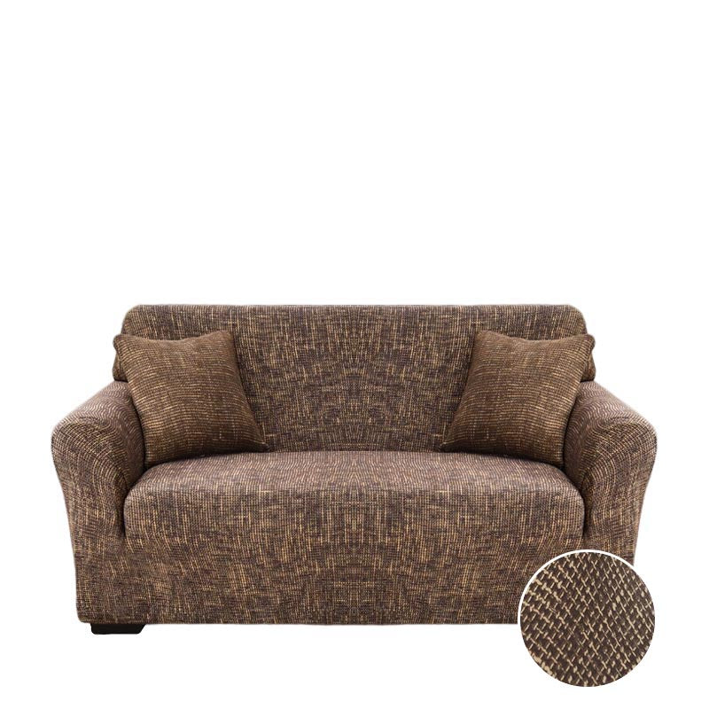 Anyhouz 3 Seater Sofa Cover Plain Brown Style and Protection For Living Room Sofa Chair Elastic Stretchable Slipcover-Slipcovers-PEROZ Accessories