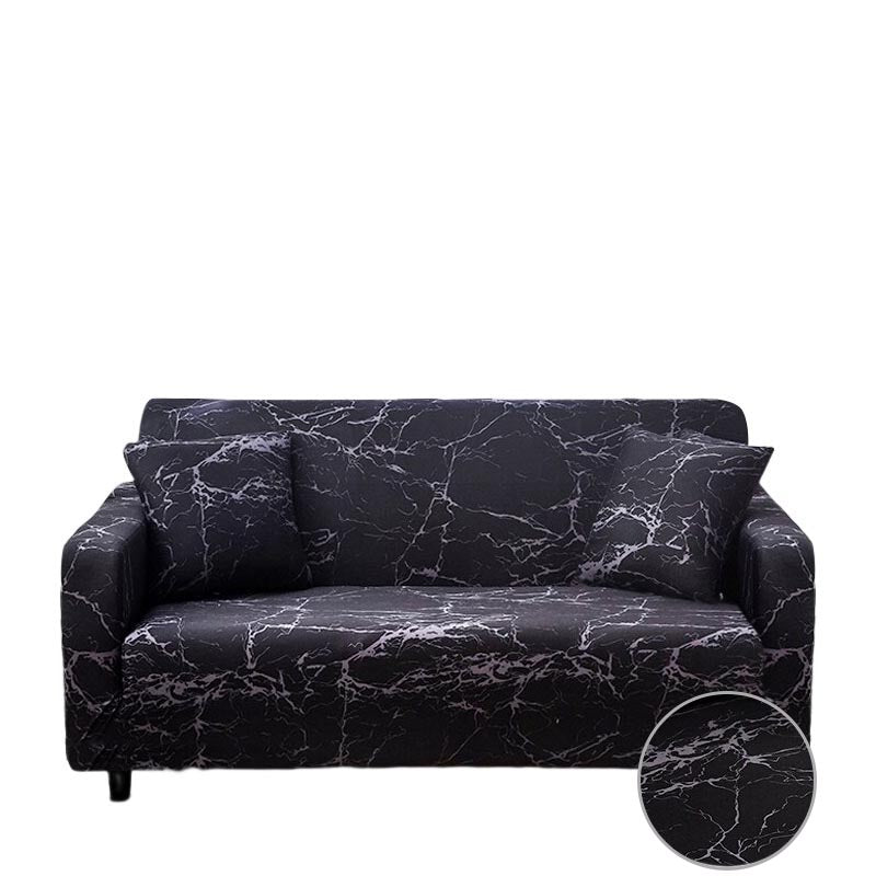 Anyhouz 3 Seater Sofa Cover Marble Black Style and Protection For Living Room Sofa Chair Elastic Stretchable Slipcover-Slipcovers-PEROZ Accessories