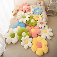 Anyhouz Plush Pillow Yellow Five Petal Flower Shape Stuffed Soft Pillow Seat Cushion Room Decor 50cm-Pillow-PEROZ Accessories