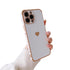 Anymob iPhone Case White Plating Love Heart Pattern Soft Silicon Phone Cover-Mobile Phone Cases-PEROZ Accessories
