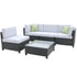 Milano 5 Piece Wicker Rattan Sofa Set Light Grey Outdoor Lounge Patio Set-Outdoor Sofa/Lounge Sets-PEROZ Accessories