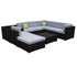 Milano 9 Piece Wicker Rattan Sofa Set Grey Outdoor Lounge Patio Furniture-Outdoor Sofa/Lounge Sets-PEROZ Accessories