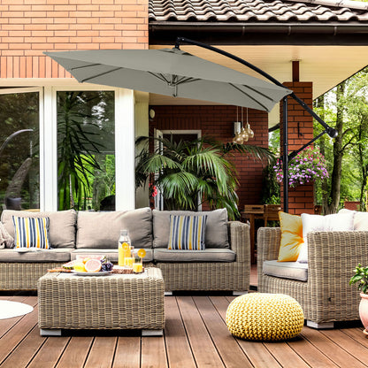 Milano 2.2M Outdoor Umbrella Cantilever Garden Deck Patio Shade Water-Resistant-Outdoor Umbrellas-PEROZ Accessories