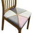 Anyhouz Chair Cover Grey and Pink with Gold Linear Pattern Print Stretch Seat Cover for Home Dinning Kitchen Washable Removable-Chair Cover-PEROZ Accessories