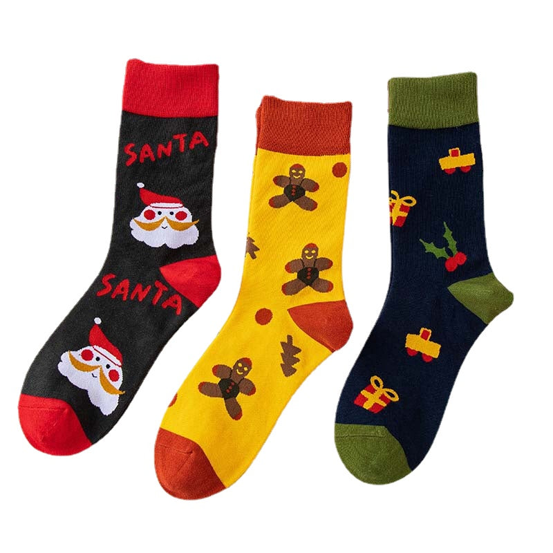 Anysox 3 Pairs One Size 4-5 Seasonal Socks Fashion Combed Cotton Gift Party Happy Funny Socks-Socks-PEROZ Accessories