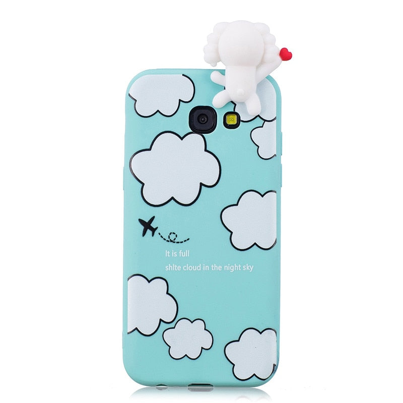 Anymob Samsung Case Sky Blue Soft Silicone 3D Unicorn Panda Phone Cover Protection-Mobile Phone Cases-PEROZ Accessories