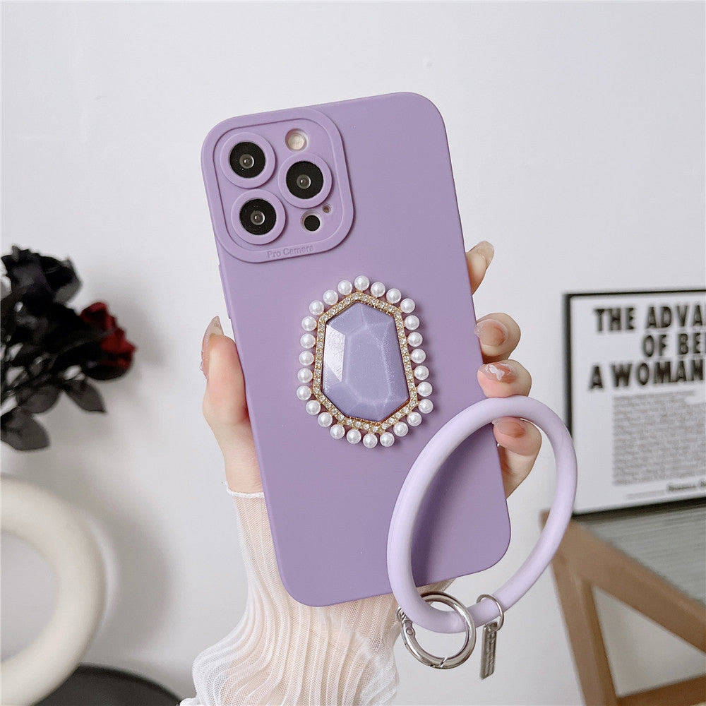 Anymob iPhone Case Violet 3D Bling Diamond Soft Silicon Bracelet Back Cover-Mobile Phone Cases-PEROZ Accessories