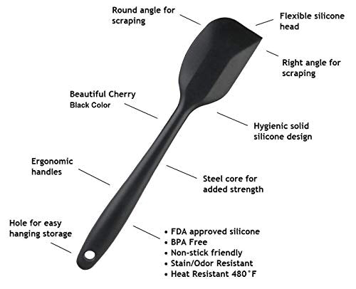 Anygleam Silicone Grey Seamless Mixing Spatula 4 Set Kitchen Accessories Baking Utensil Kit Bread Cake Mixing Tools Cooking Scraper Heat Resistant-Spatula and Shovel-PEROZ Accessories