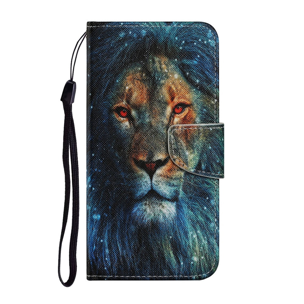 Anymob Samsung Dusted Lion Painted Case Flip Wallet Leather Phone Cover-Mobile Phone Cases-PEROZ Accessories