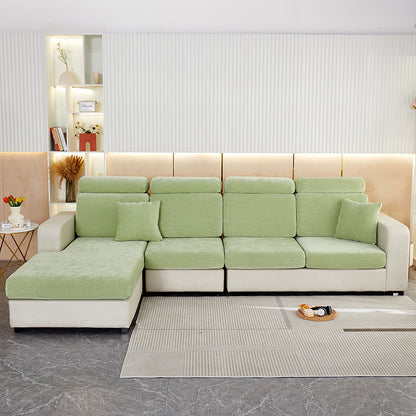Anyhouz Sofa Cover Mint Green L-Shape Polyester Chenille Thick Stretchable Cushion For Living Room Enlarge Size Small-Slipcovers-PEROZ Accessories