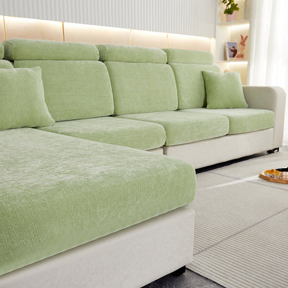 Anyhouz Sofa Cover Mint Green L-Shape Polyester Chenille Thick Stretchable Cushion For Living Room Enlarge Size Small-Slipcovers-PEROZ Accessories