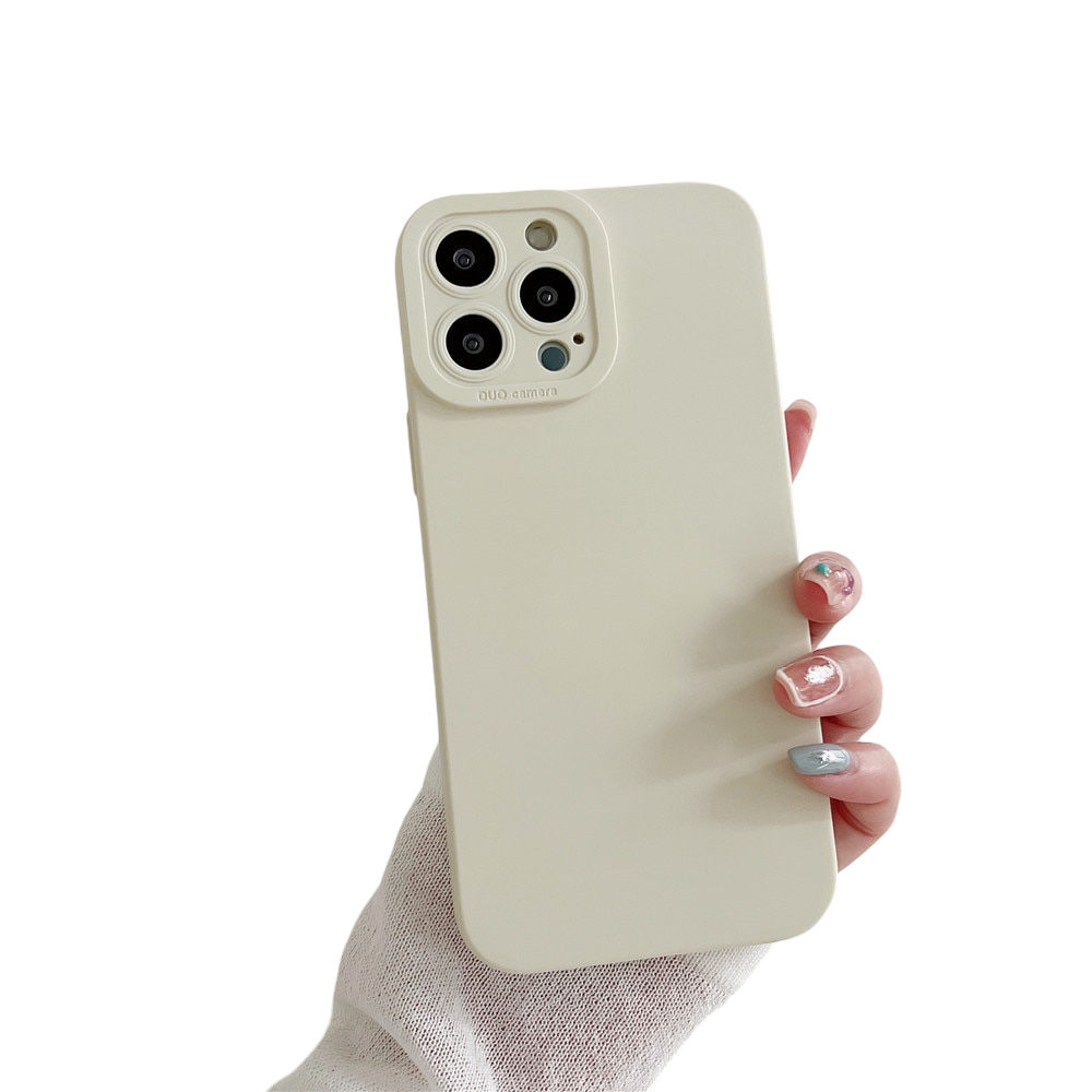 Anymob iPhone Case White Luxury Soft Liquid Silicone Phone Lens Protection Shockproof Bumper Back Cover-Mobile Phone Cases-PEROZ Accessories