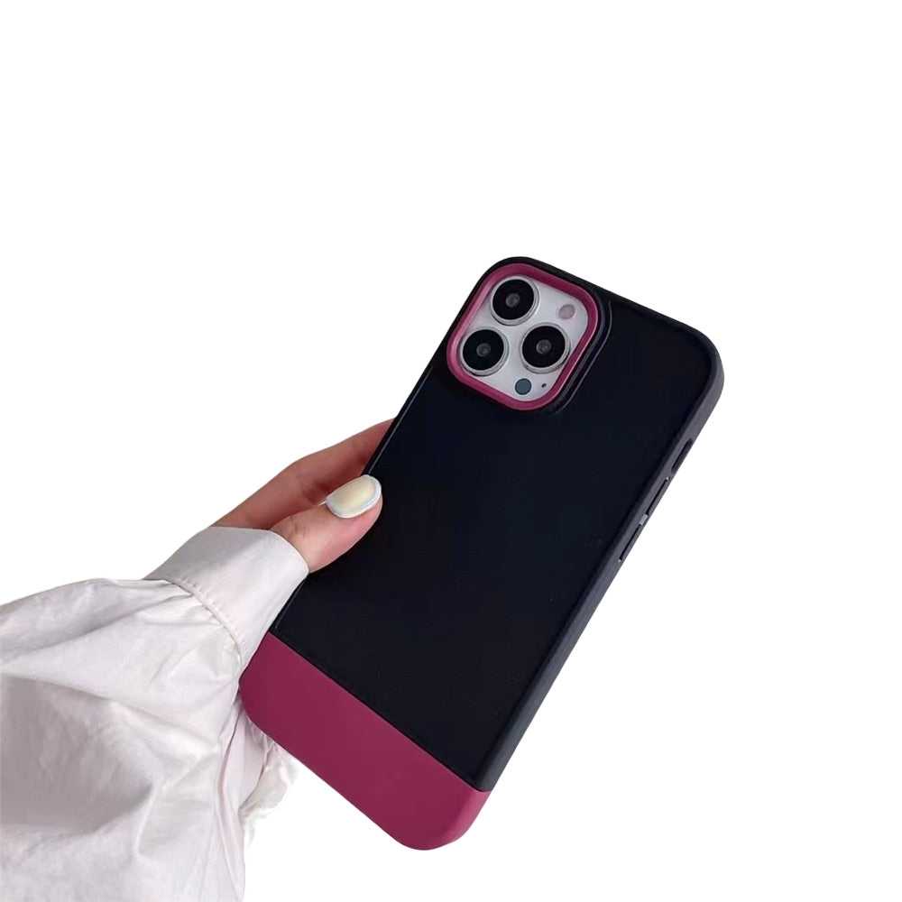 Anymob iPhone Black And Red Shockproof Armor Matte Phone Case Hard Plastic Bumper Cover-Mobile Phone Cases-PEROZ Accessories