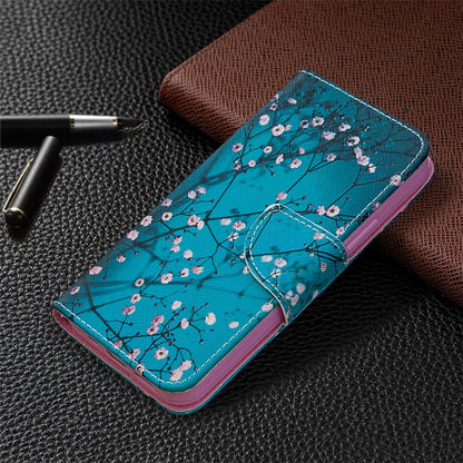 Anymob iPhone Case Blue with Cherry Blossom Flip Cover Fashion Painted Wallet Leather Bag Shell-Mobile Phone Cases-PEROZ Accessories