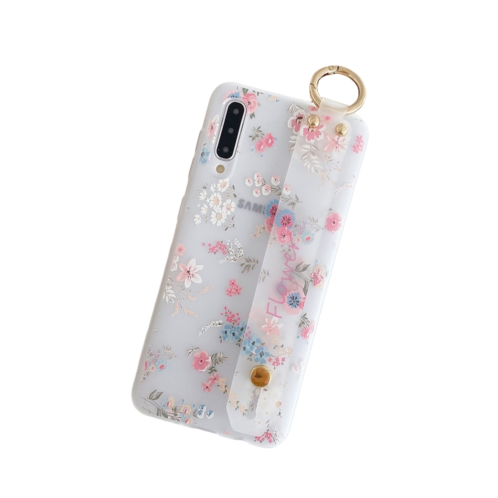 Anymob Samsung Multicolored Flower Flowers Case Wrist Strap Cover-Mobile Phone Cases-PEROZ Accessories