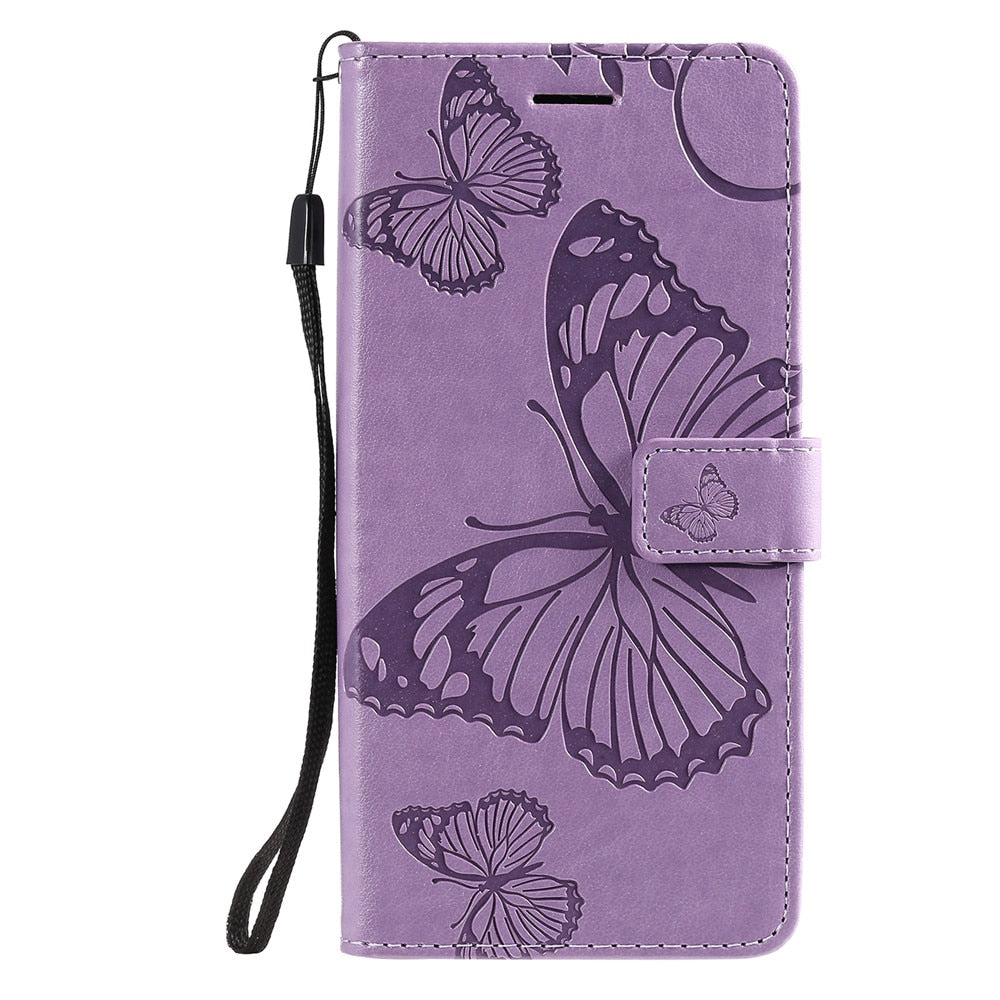 Anymob Xiaomi Redmi Light Brown Wrist Chain Case Butterfly Pattern Soft Leather Phone Cover-Mobile Phone Cases-PEROZ Accessories