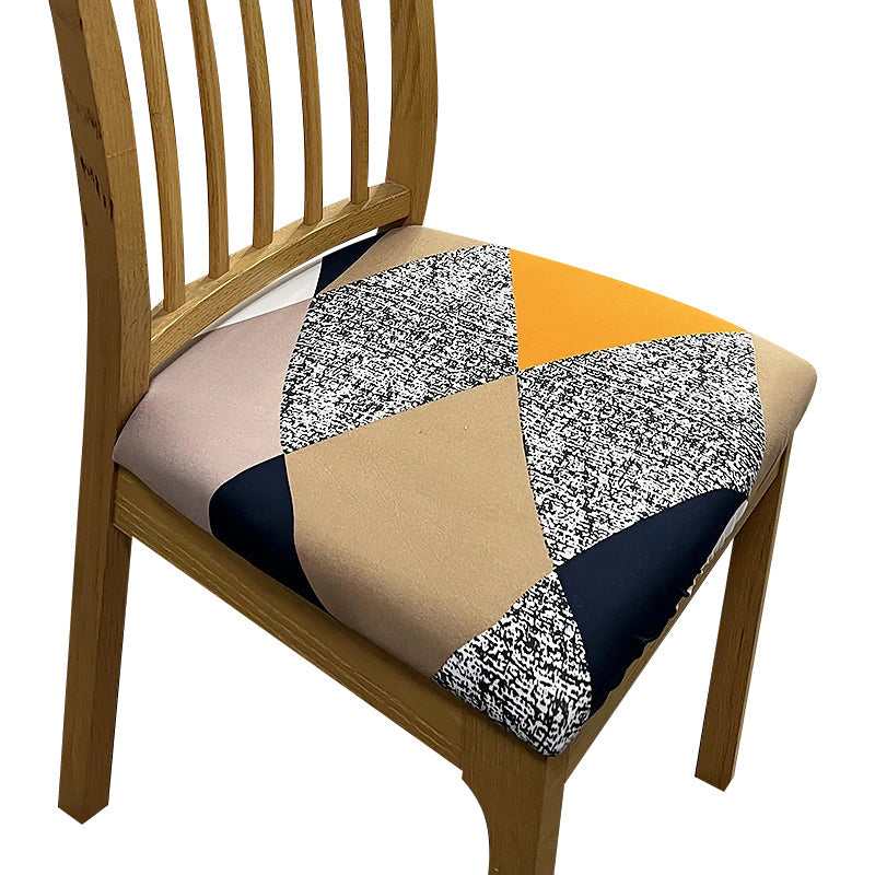 Anyhouz Chair Cover Multicolor Diagonal Print Stretch Seat Cover for Home Dinning Kitchen Washable Removable-Chair Cover-PEROZ Accessories