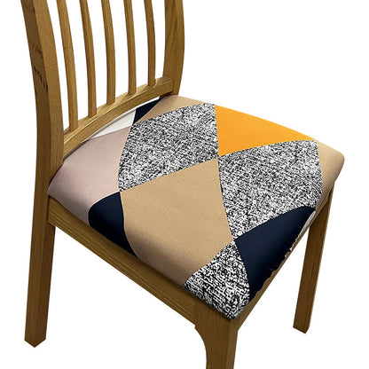 Anyhouz Chair Cover Multicolor Diagonal Print Stretch Seat Cover for Home Dinning Kitchen Washable Removable-Chair Cover-PEROZ Accessories