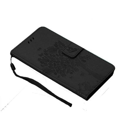 Anymob Samsung Black Tree Cat Leather Flip Case Wallet Phone Cover Protection-Mobile Phone Cases-PEROZ Accessories