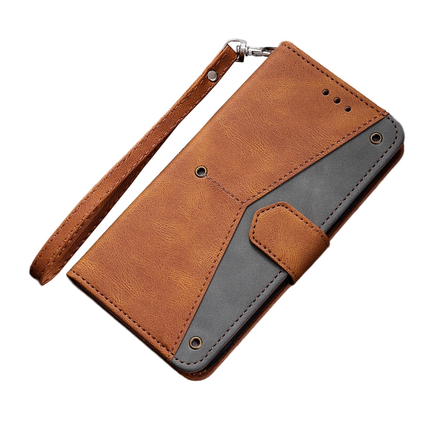 Anymob Samsung Brown Splicing Flip Leather Case Card Slot Wallet Phone Cover-Mobile Phone Cases-PEROZ Accessories