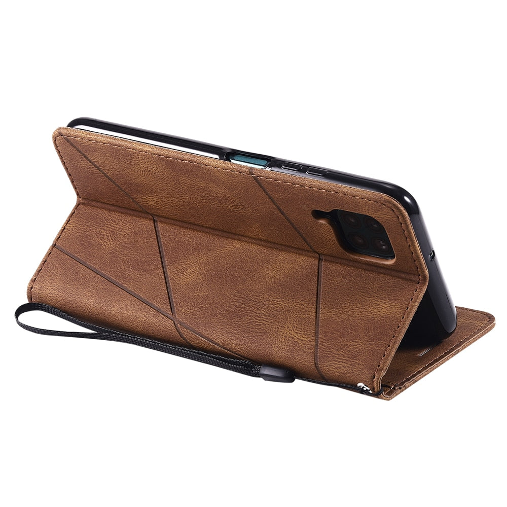 Anymob Huawei Case Red Leather flip Cover Wallet Phone Bag Shell-Mobile Phone Cases-PEROZ Accessories