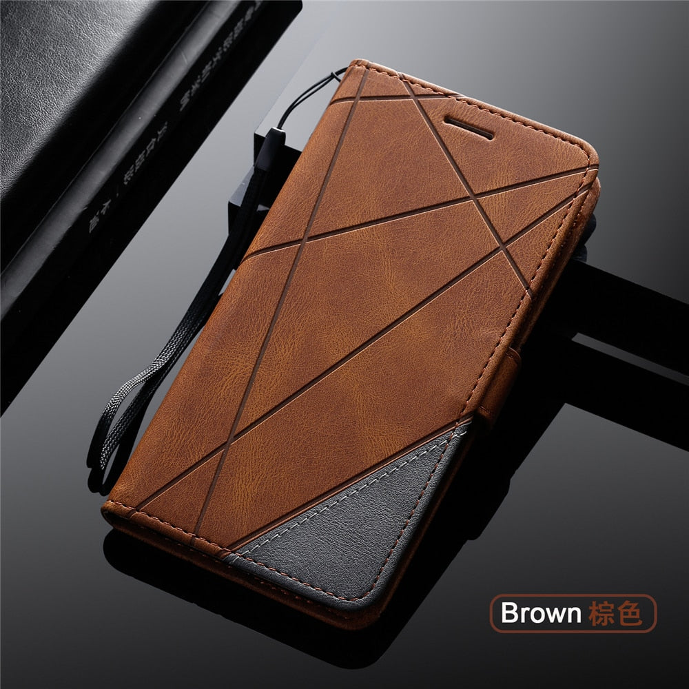 Anymob Samsung Brown Flip Wallet Leather Cases Phone Cover Protection-Mobile Phone Cases-PEROZ Accessories