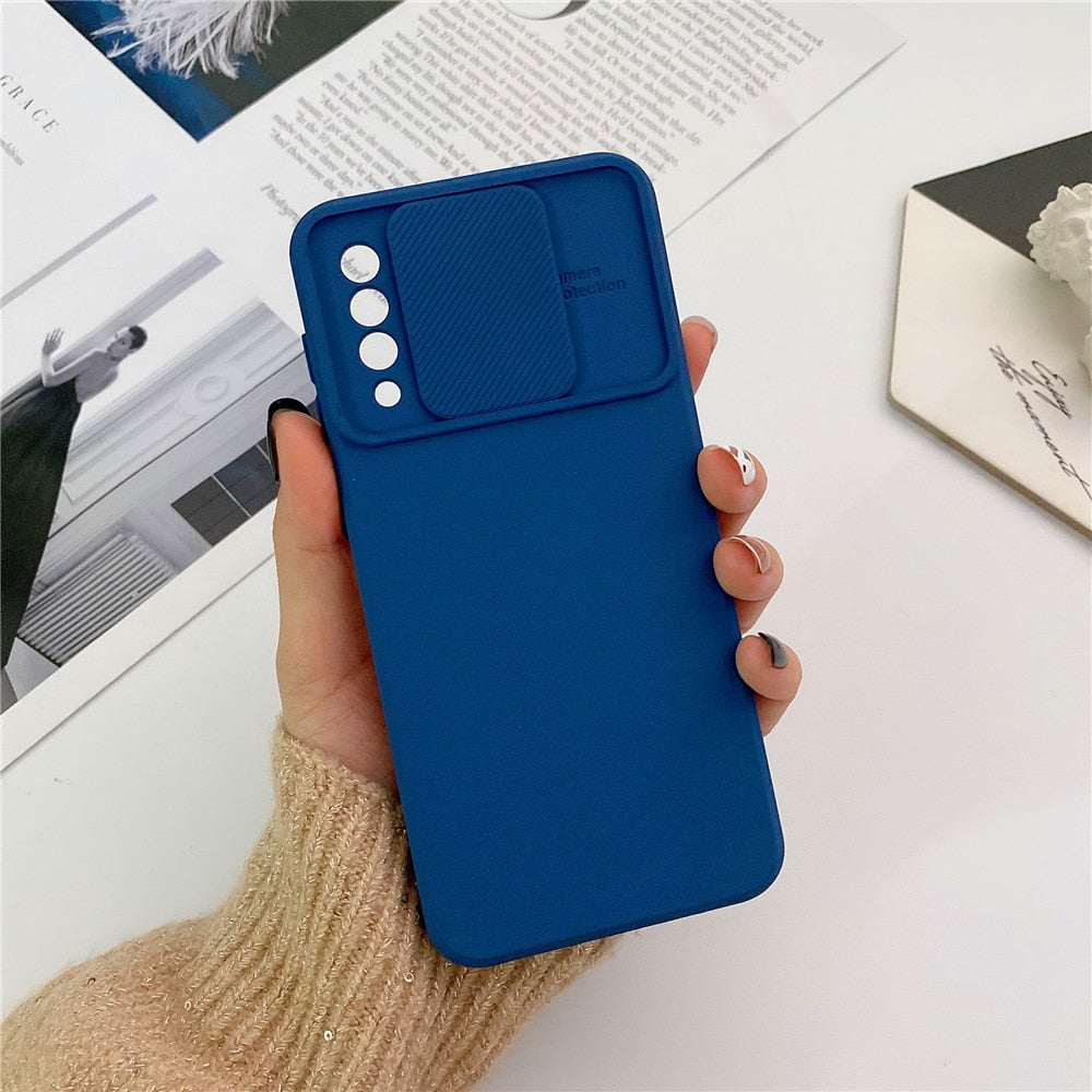 Anymob Samsung Case Blue Camera Lens Protection Phone Color Candy Soft Back Cover-Mobile Phone Cases-PEROZ Accessories