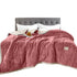 Anyhouz Blanket Dark Pink Coral Fleece Autumn Winter Warm 3 Layers Thicken Flannel Soft Comfortable Warmth Quilts Washable 120x200cm-Blankets-PEROZ Accessories