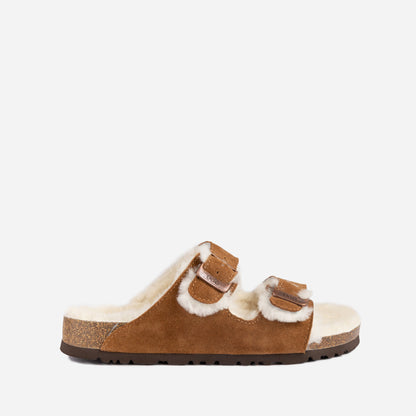UGG Aussie Shearling Buckled Sandals-Moccasins-PEROZ Accessories