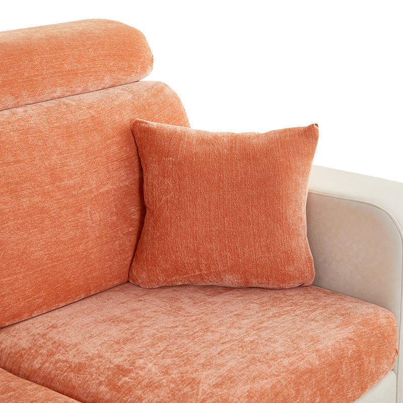 Anyhouz Pillowcase 45X45Cm Rustic Orange Polyester Chenille Thick Stretchable Cushion For Living Room-Slipcovers-PEROZ Accessories