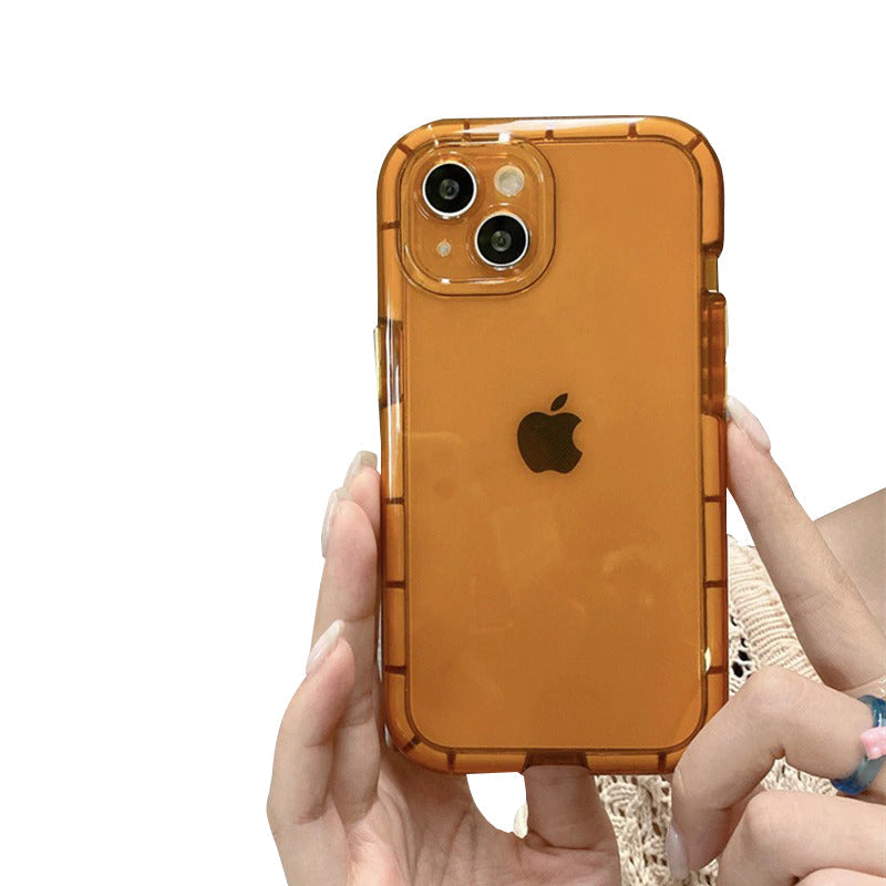 Anymob iPhone Phone Case Apple Mobile Cover Orange Transparent Color Bars Shockproof Soft Silicon Cover iPhone13 Pro Max 11 12 Pro Max X XS Max XR-Mobile Phone Cases-PEROZ Accessories