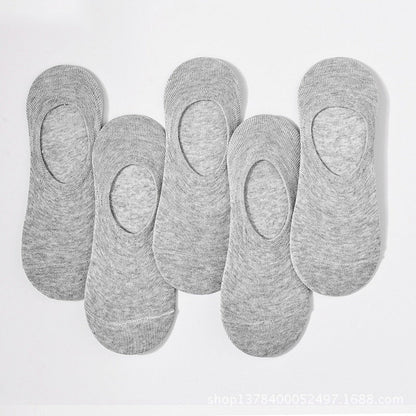 Anysox 5 Pairs Grey Size 4-10 Fashion Socks High Quality Office Sports Business Long Socks Cotton Solid Colors Skateboard Knitted Casual-Socks-PEROZ Accessories