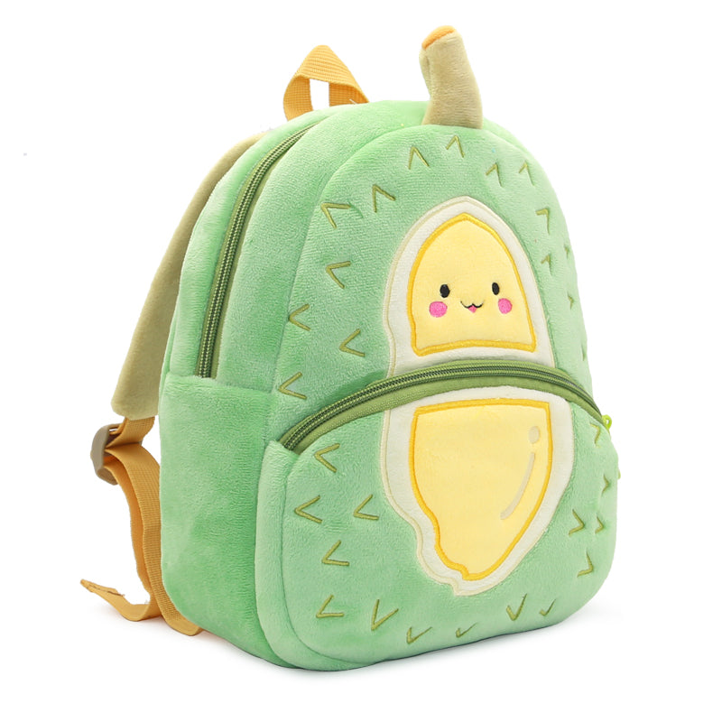 Anykidz 3D Green Durian School Backpack Cute Fruit With Cartoon Designs Children Toddler Plush Bag For Baby Girls and Boys-Backpacks-PEROZ Accessories