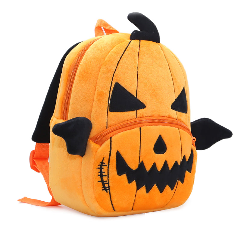 Anykidz 3D Orange Pumpkin Kids School Backpack Cute Cartoon Animal Style Children Toddler Plush Bag Perfect Accessories For Boys and Girls-Backpacks-PEROZ Accessories