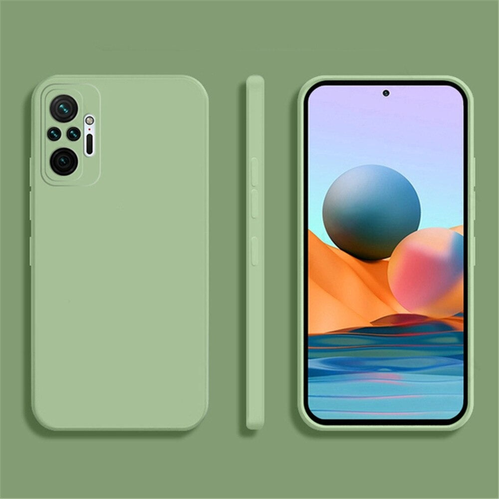 Anymob Xiaomi Phone Case Green Square Candy Silicone For Redmi Note 10 10S 9S 9 Pro Max 8 7 Pro 9T Mi 11 Lite POCO X3 M3 F3 Slim Soft Cover-Mobile Phone Cases-PEROZ Accessories
